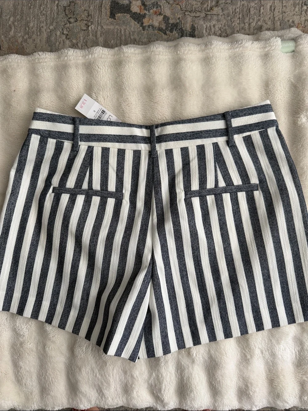 LOFT Navy and White Striped Women’s Shorts